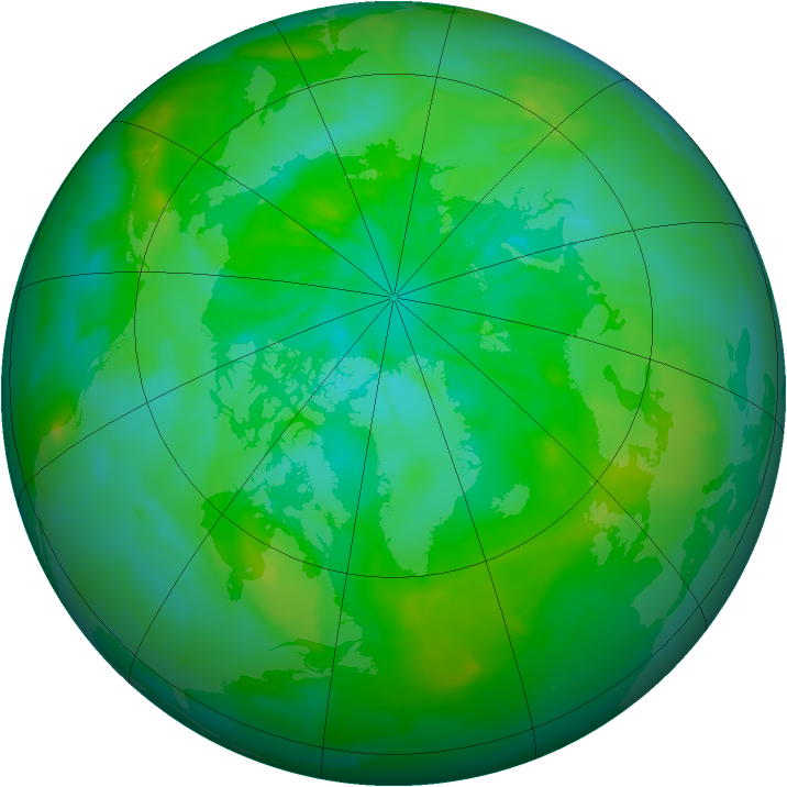 Arctic ozone map for 16 July 2012